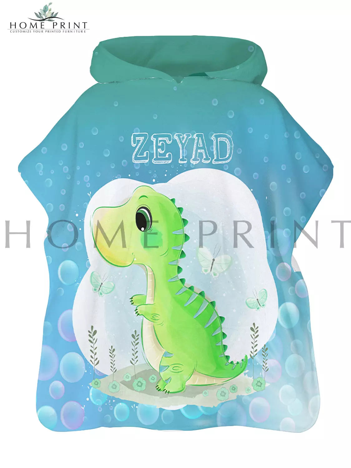 Microfiber Poncho - Dinosaur Pattern  image