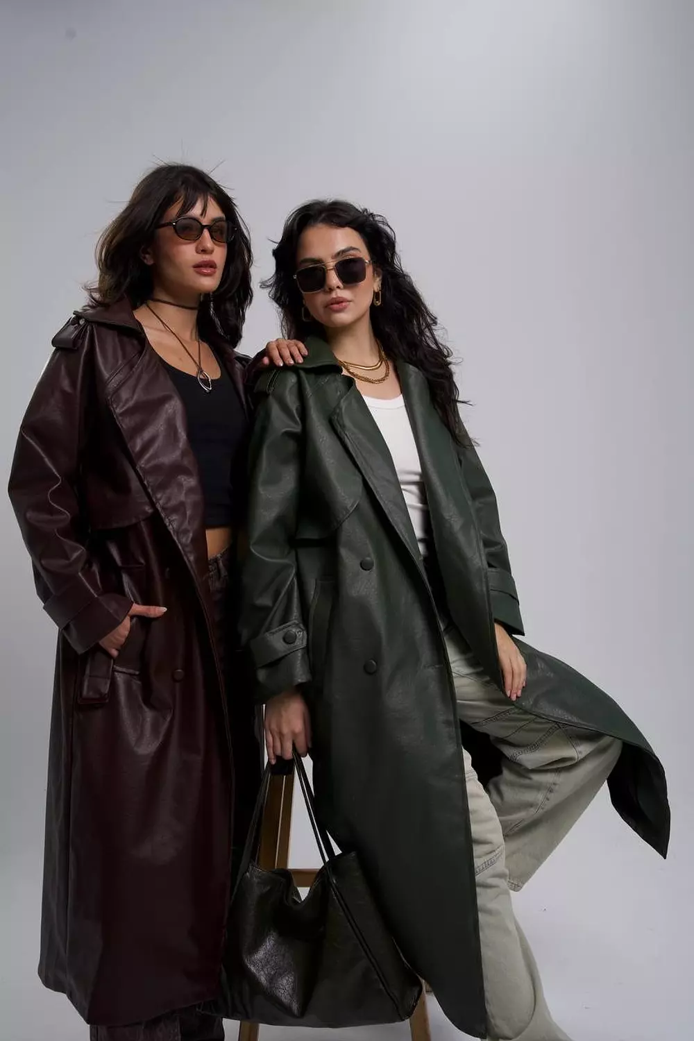 Leather coat hover image