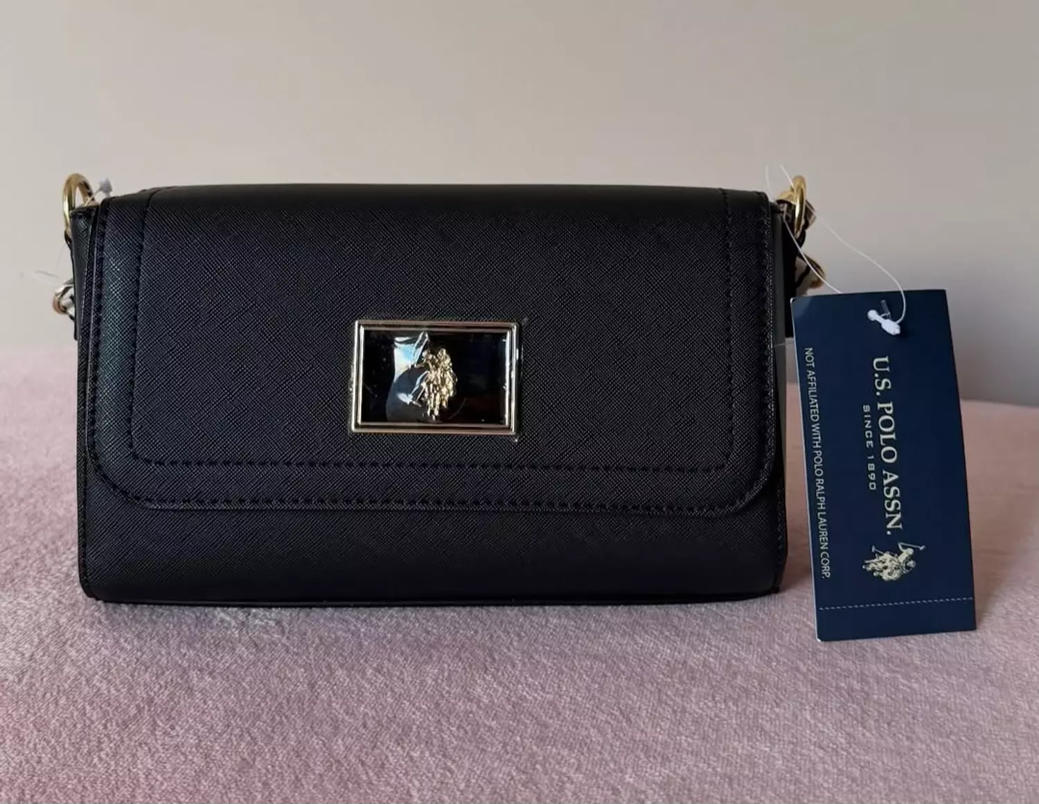 U.S polo Assn Black Crossbody Bag  3