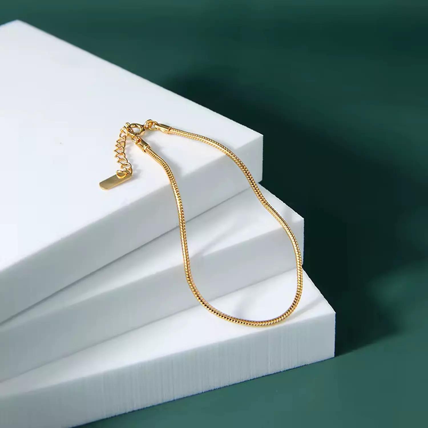 Thin gold anklet hover image