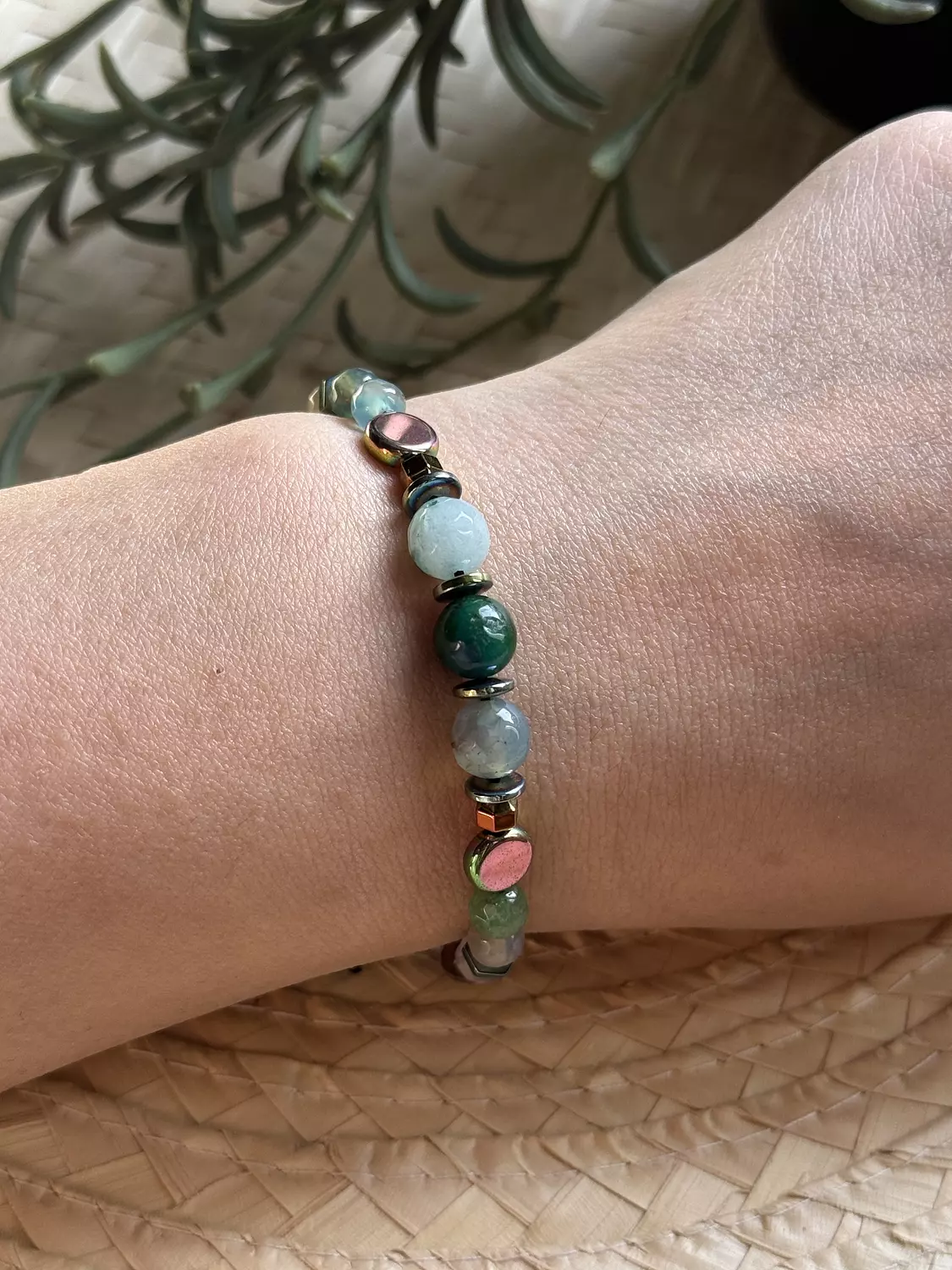 Hematite / Agate Green Bracelet ( Stock ) 4