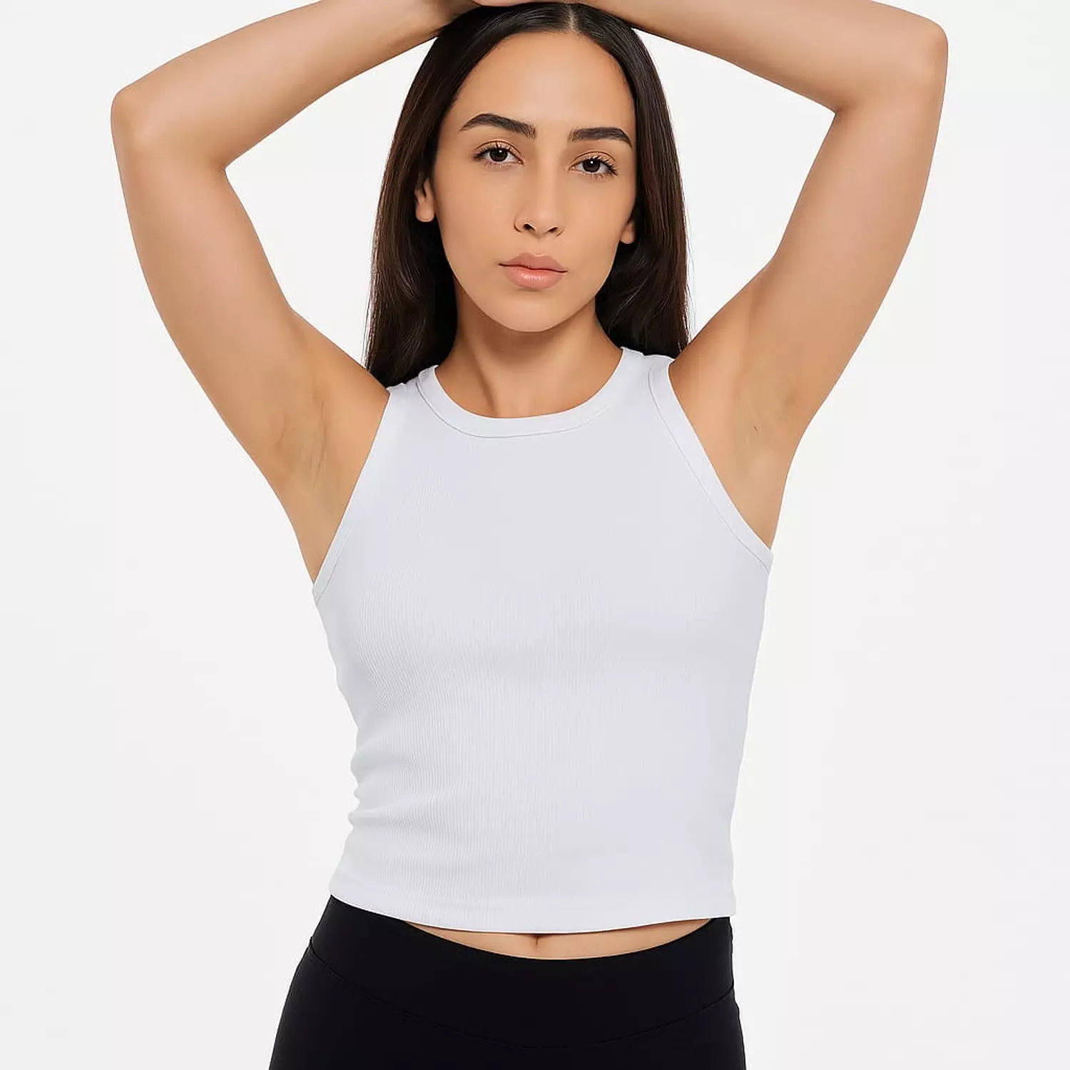 Crew Neck Tank Top - White – fresh, clean, effortless 3