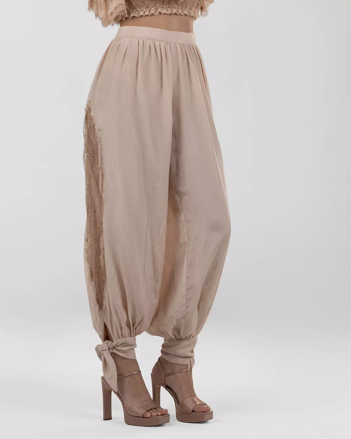 Chic Pink Bubble-Leg Pants image