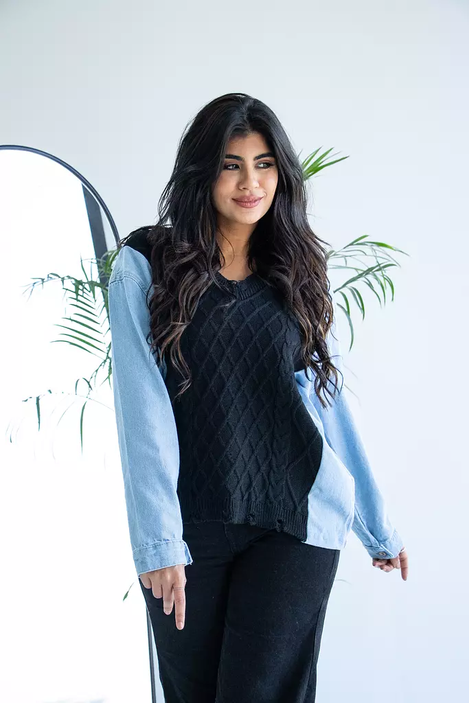 Wool and jeans shirt