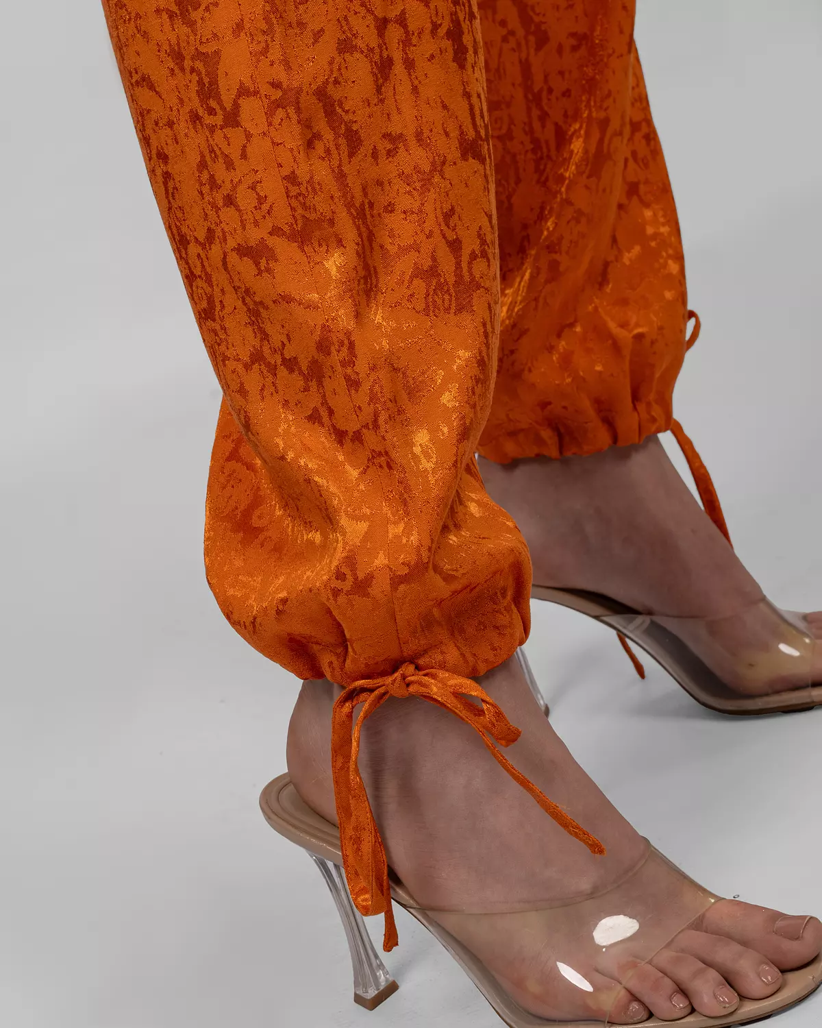 Burnt Orange Textured Cargo Jogger Pants 3