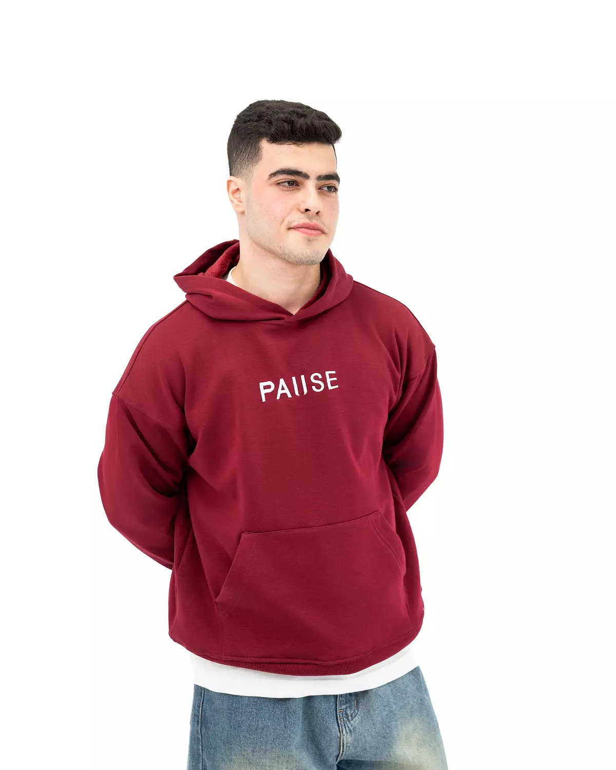 Pause Hoodie _ Burgundy 6