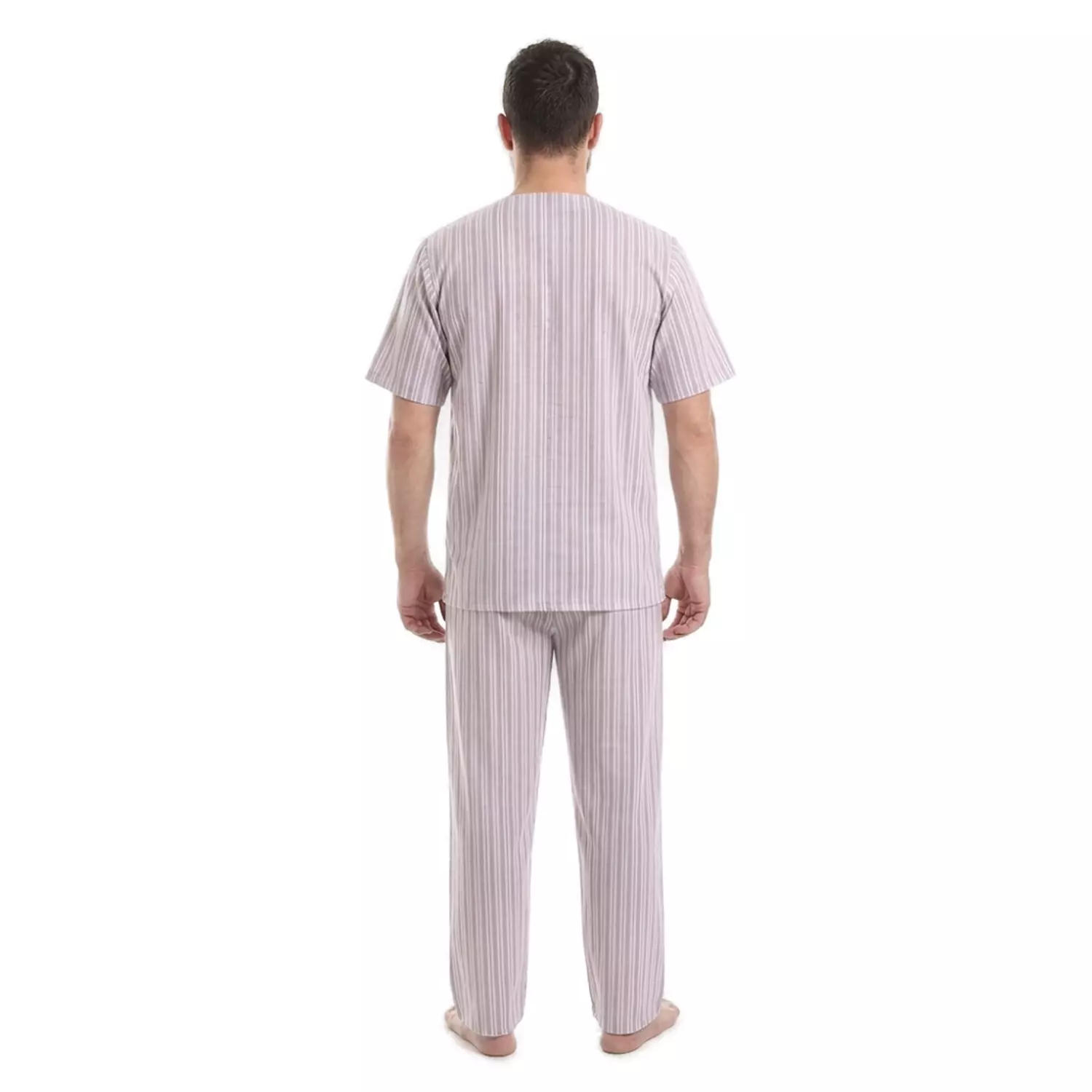 Shorto Men Classic Pajama Set - 2290 - Striped Dark Blue*Red Lines 4