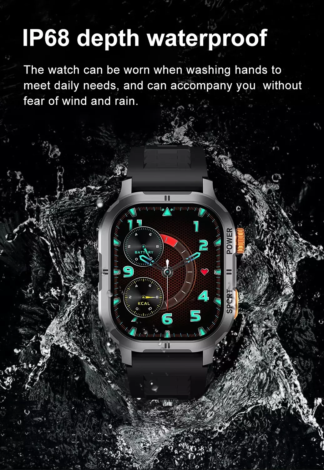 HainoTeko TOP-7 Real AMOLED AOD 3 Straps Orange/Black/Silver 10