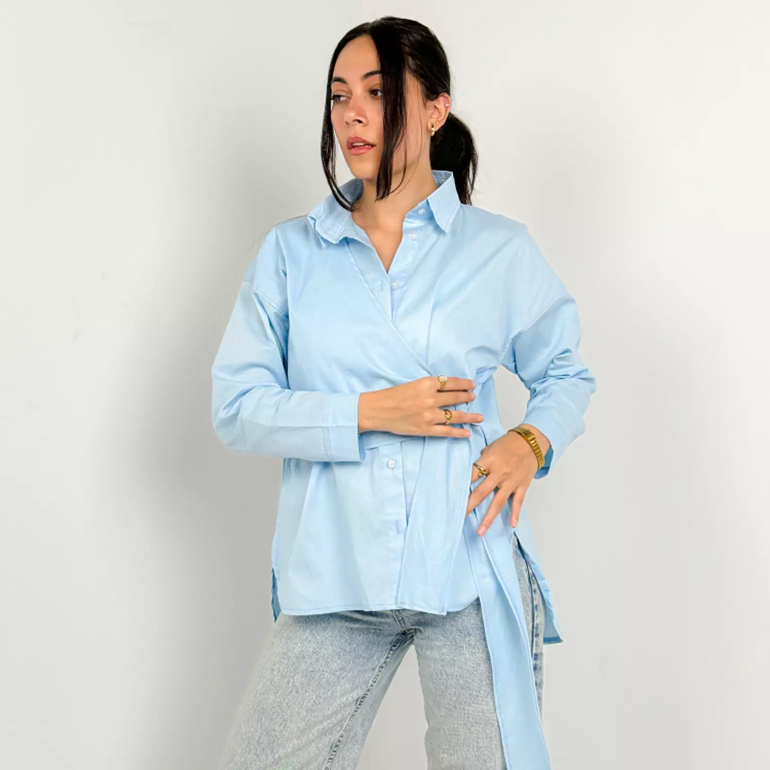 Wrapped shirt - Baby blue  image