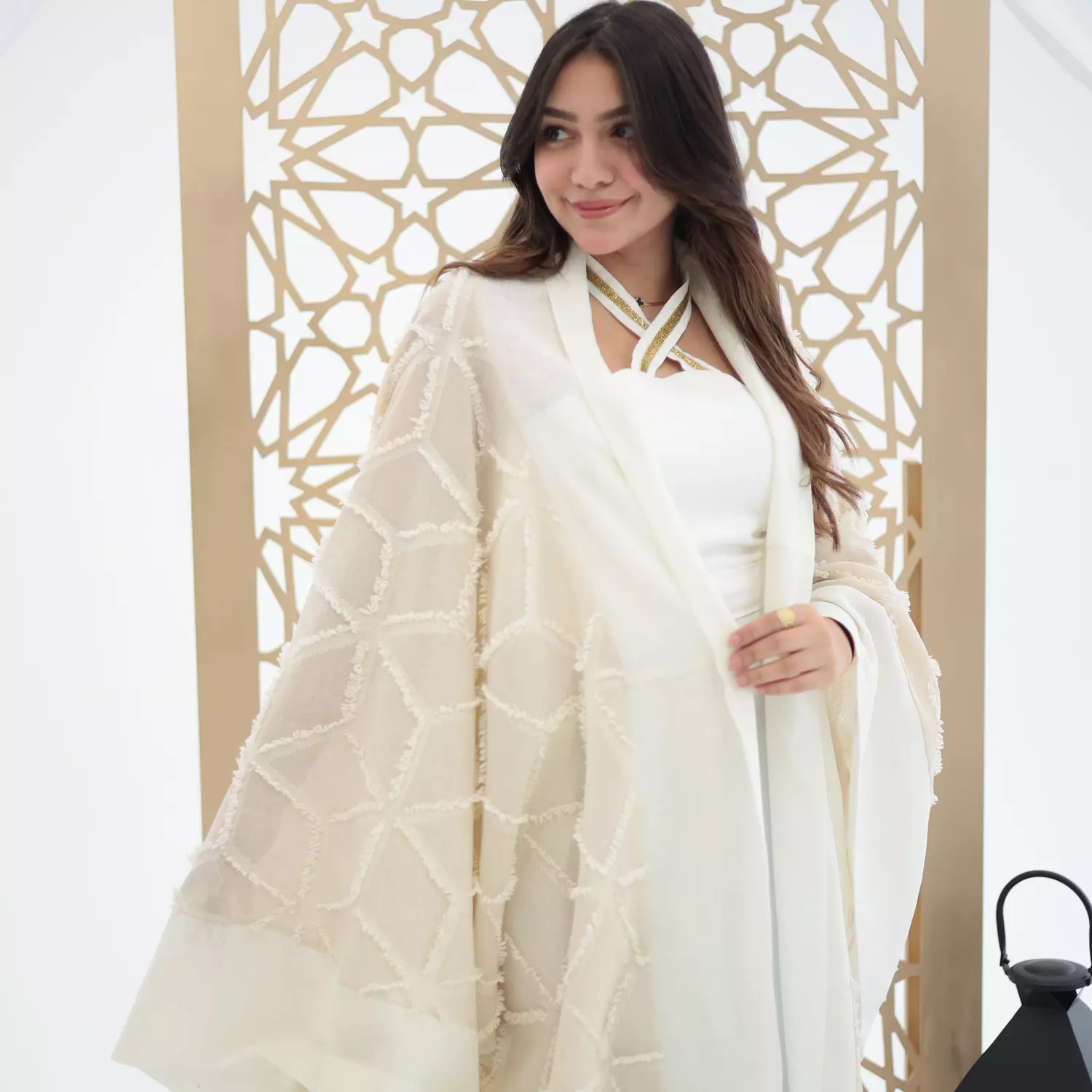 White and Beige Kaftan 2