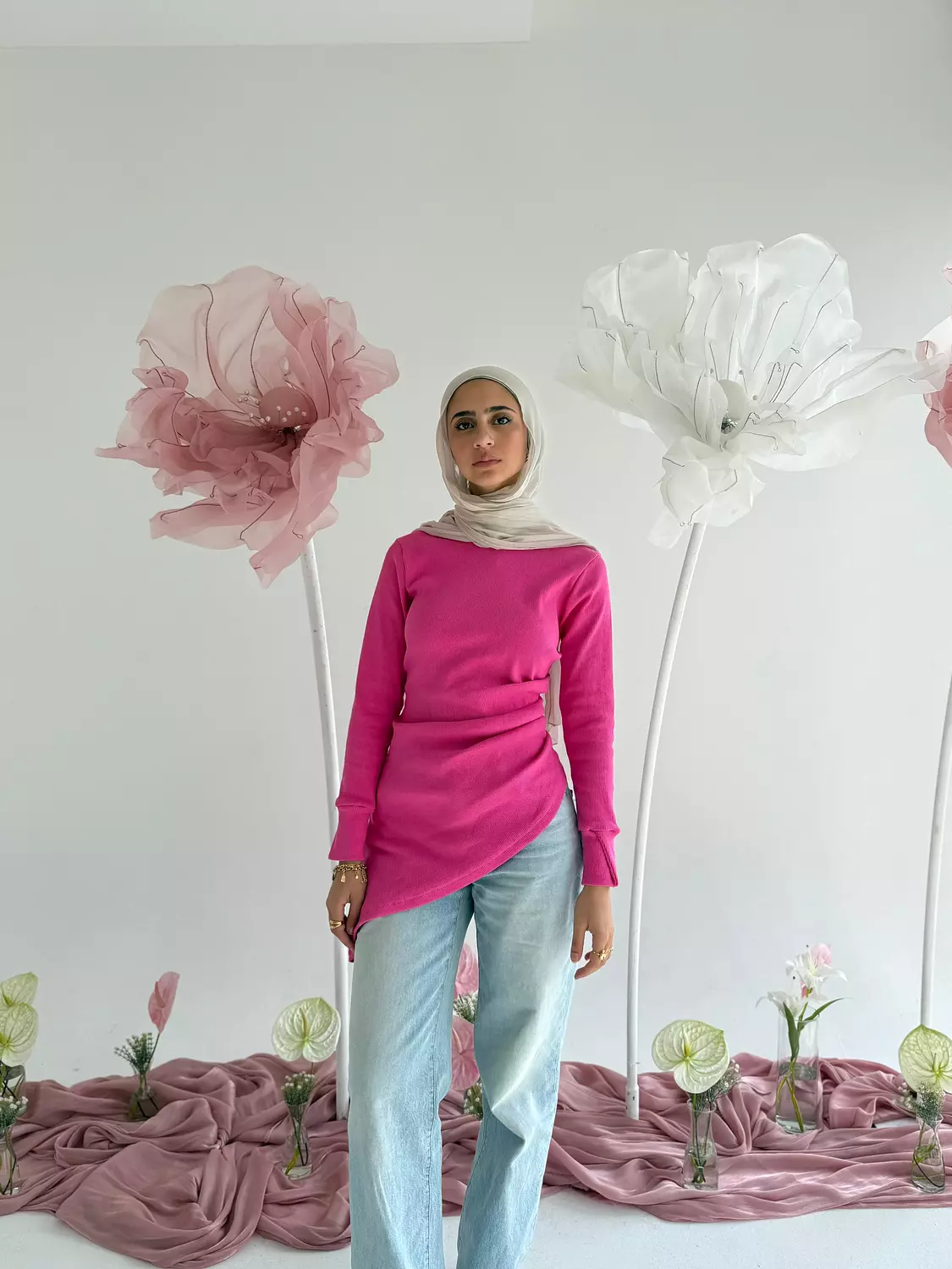 Asymmetric Tunic in Pink image