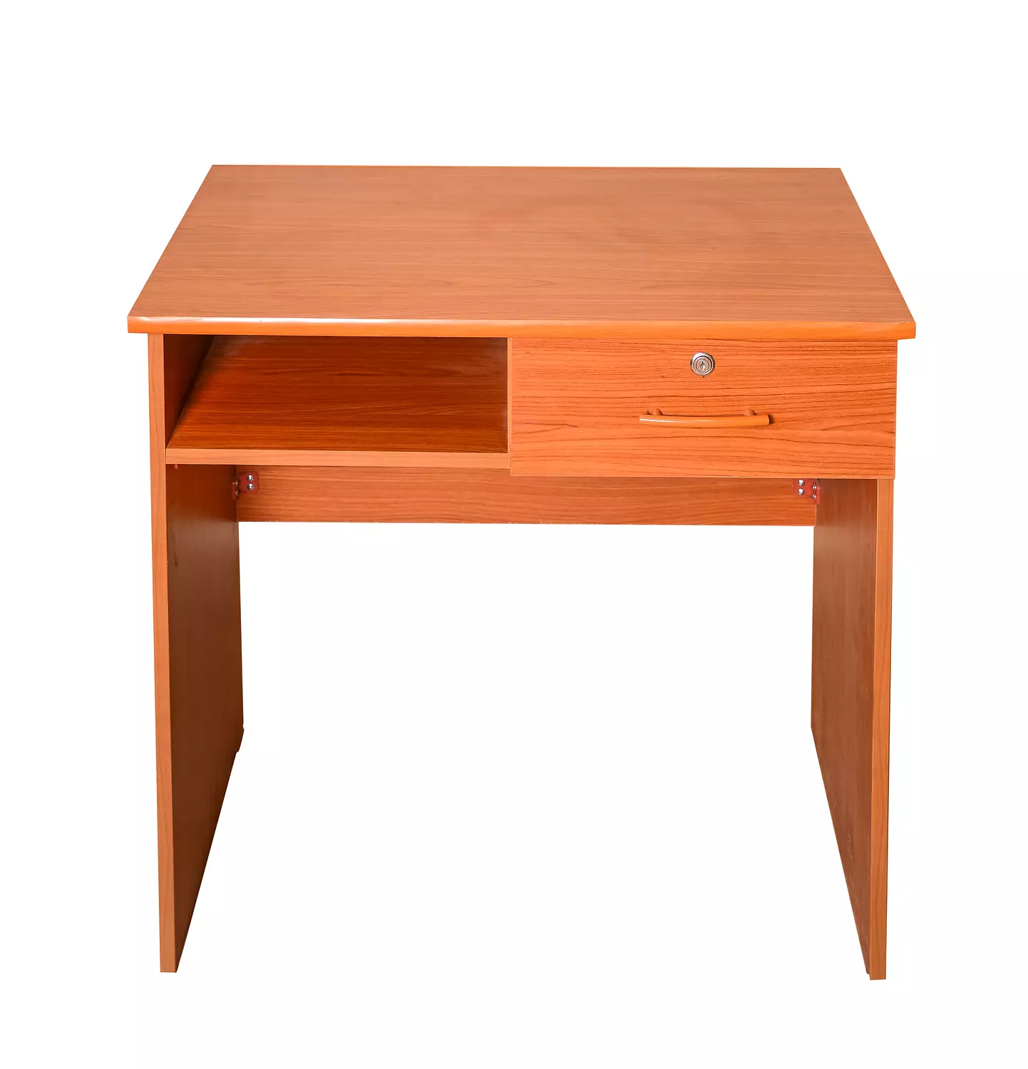 Brown Desk 80 cm – 2 Drawers + Shelf image