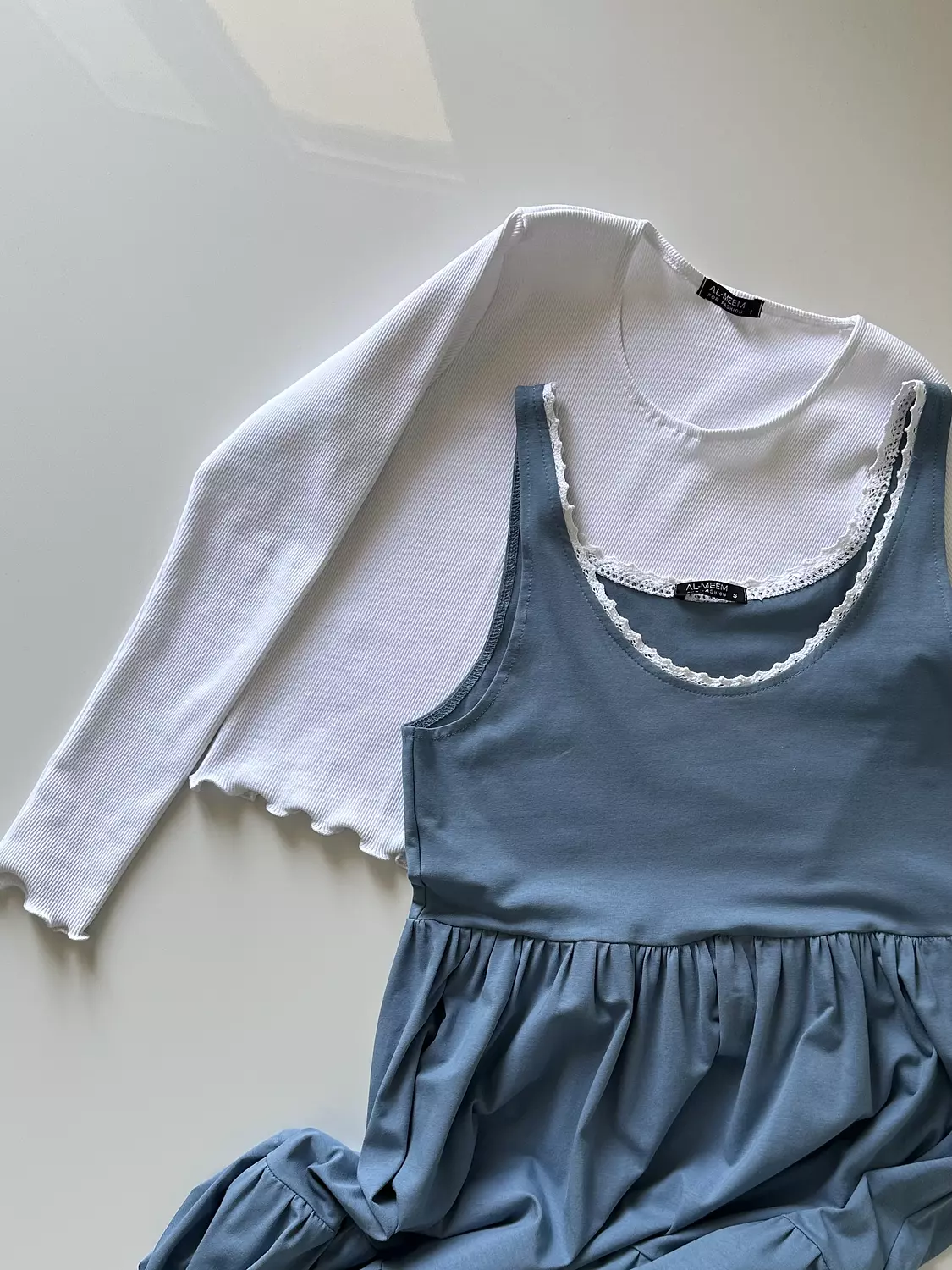 (Cotton ruffles dress blue (T 2