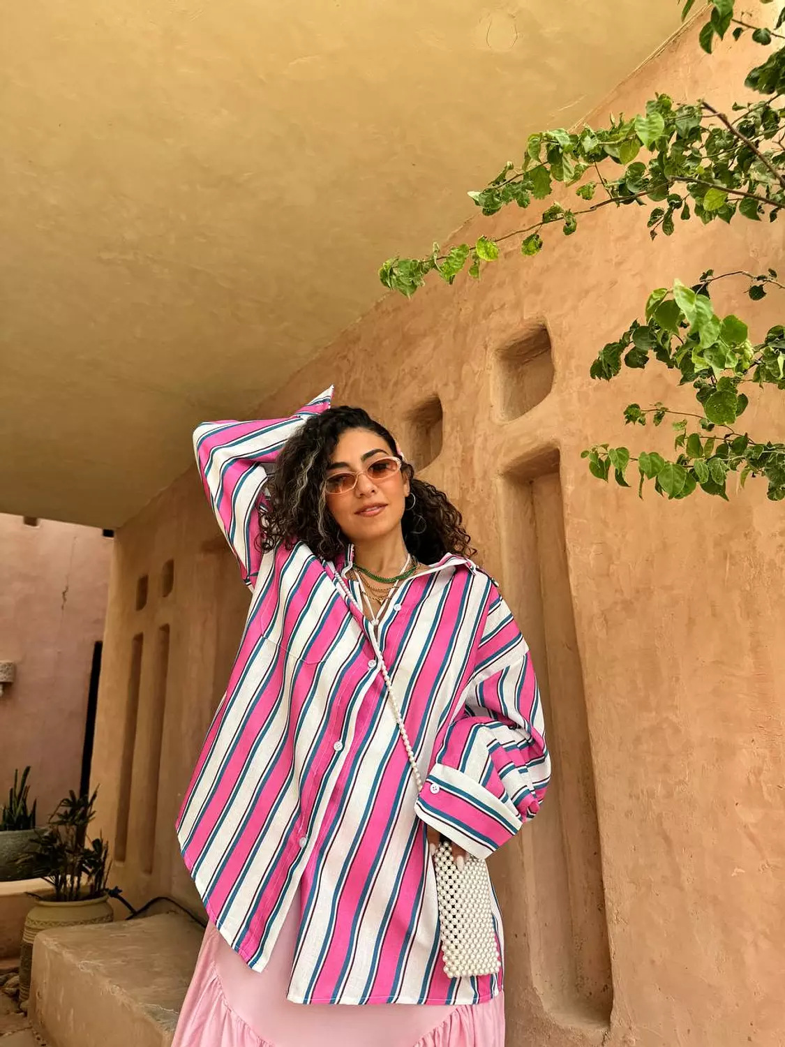 Colorful striped shirt hover image