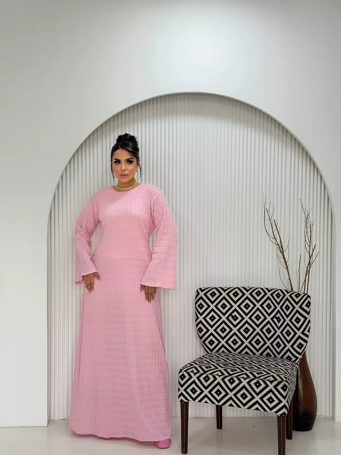 Allure Textured Dress In Blush Pink 🎀 2