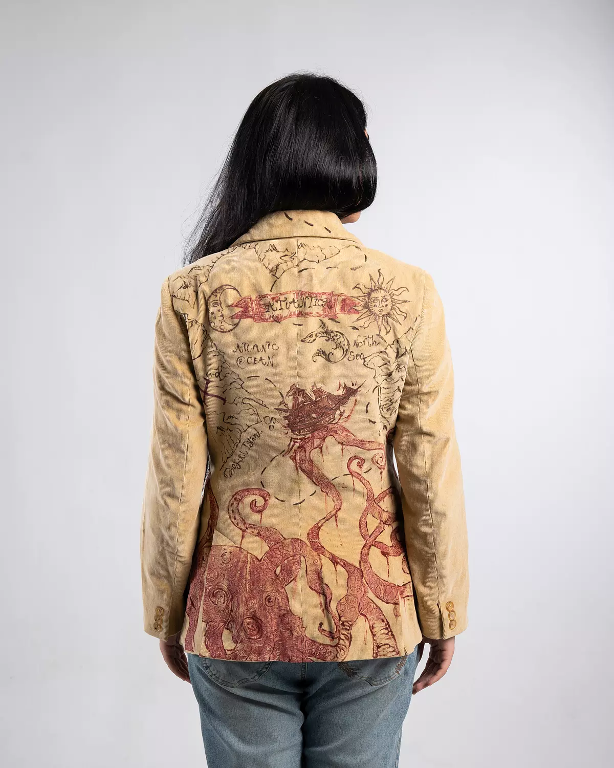“Treasure map “ 1of1 hand-painted blazer  hover image