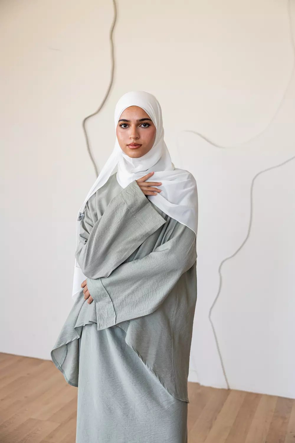 Elegant Demure Set in Mint Green 044 image