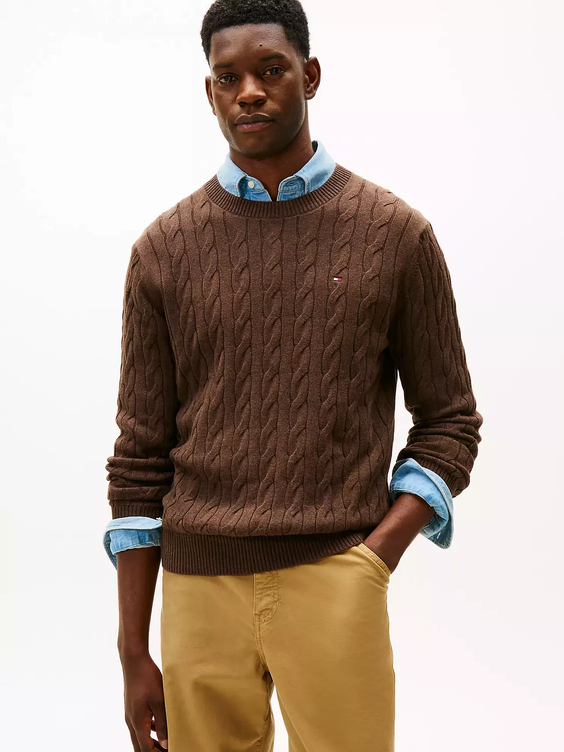 Cable Knit Crewneck Sweater 4