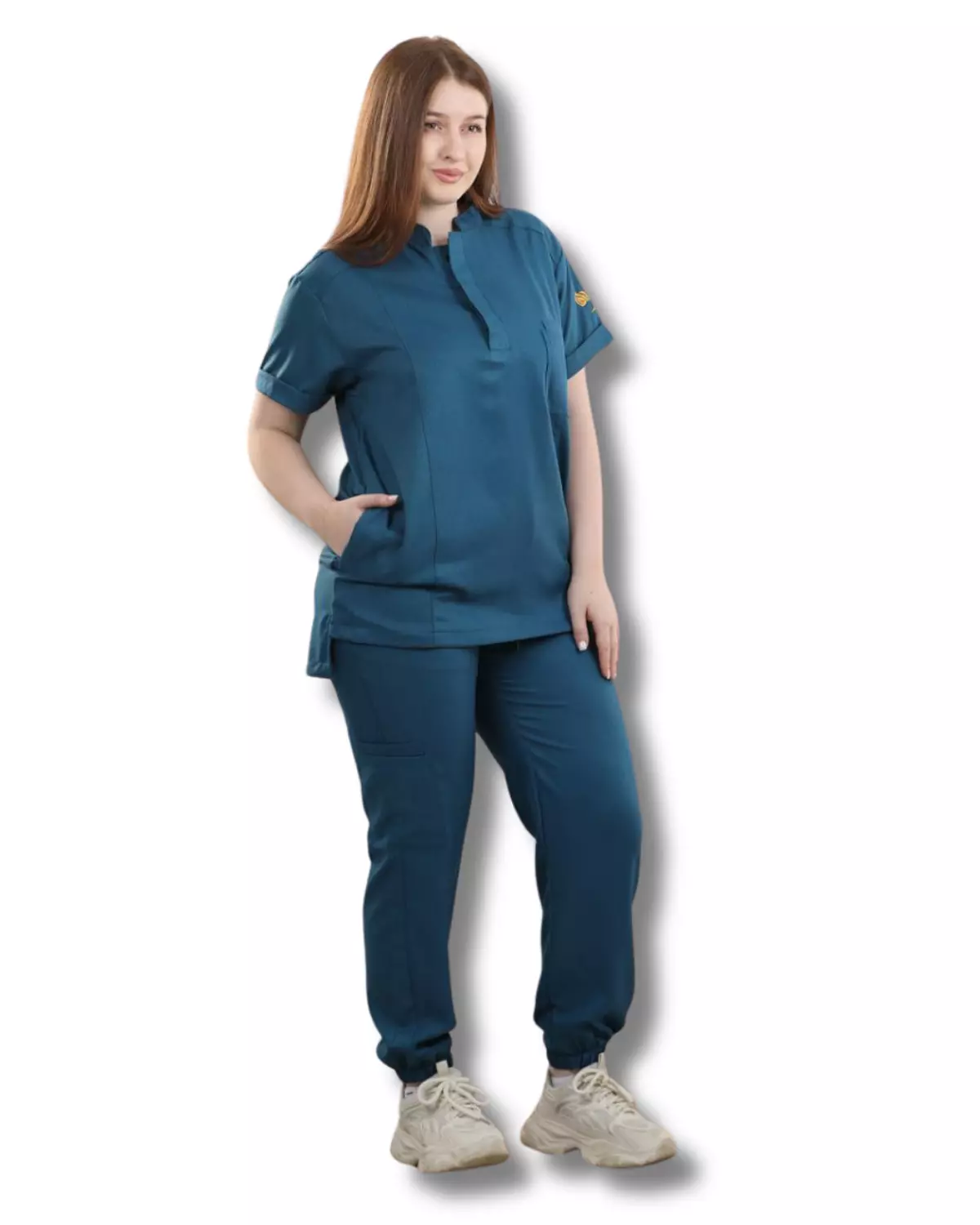 Petroleum Half Collar Scrub  2