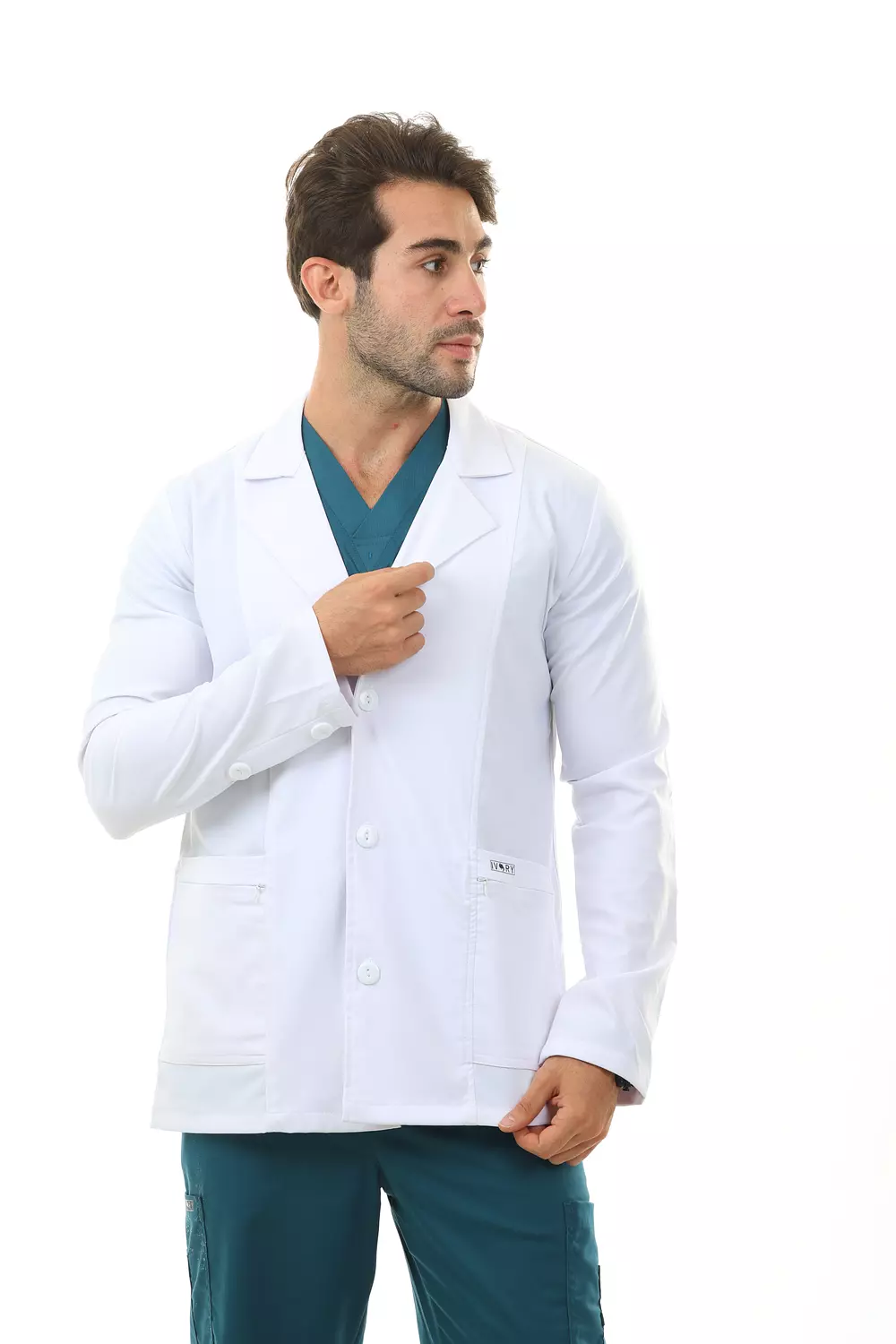 White Elegance Lab Coat Short 4