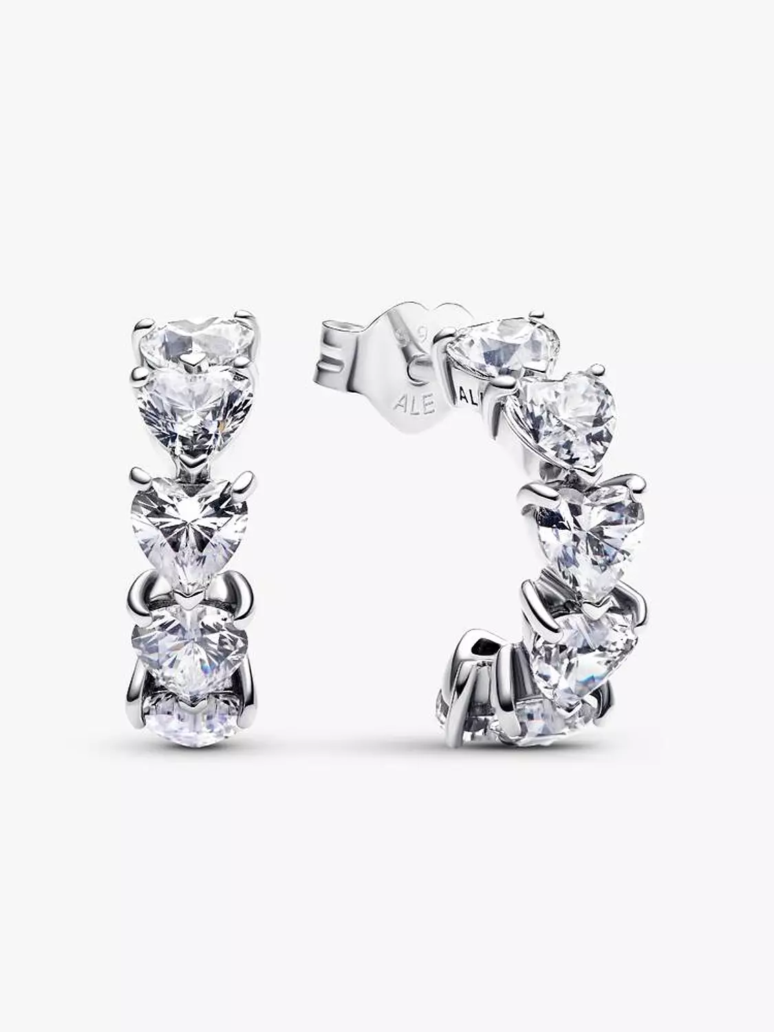 Sparkling Hearts Open Hoop Earrings image