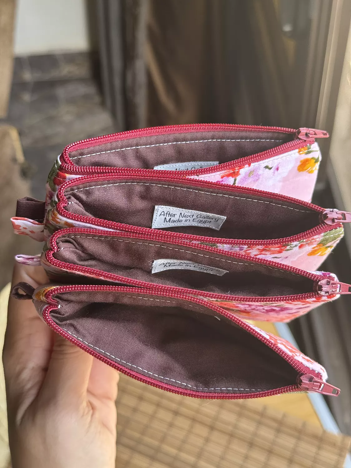 Red Flowers Keychain Wallet  1