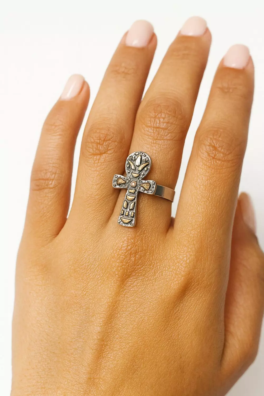 Silver Ring Key Of Life image