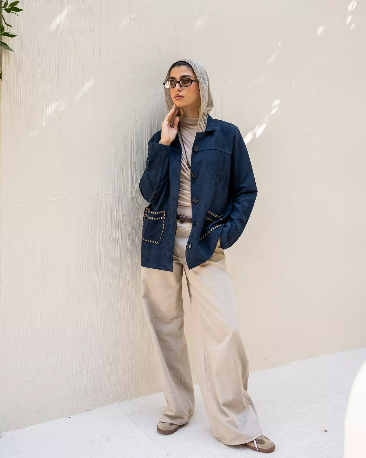 Studded Jacket in Navy 2