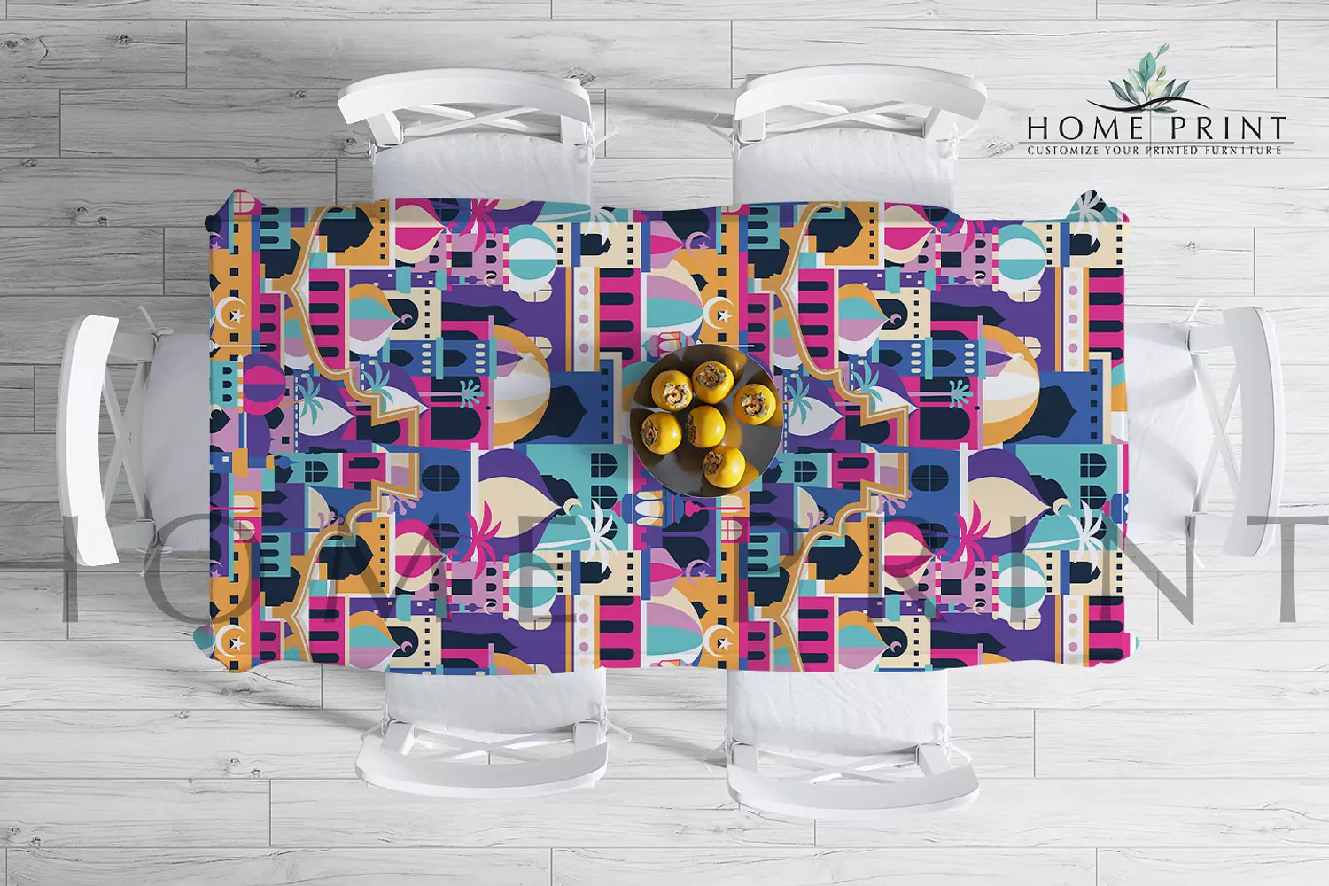Ramadan Tablecloth - Ramadan Vibes and shapes  -145 cm in 250 cm image