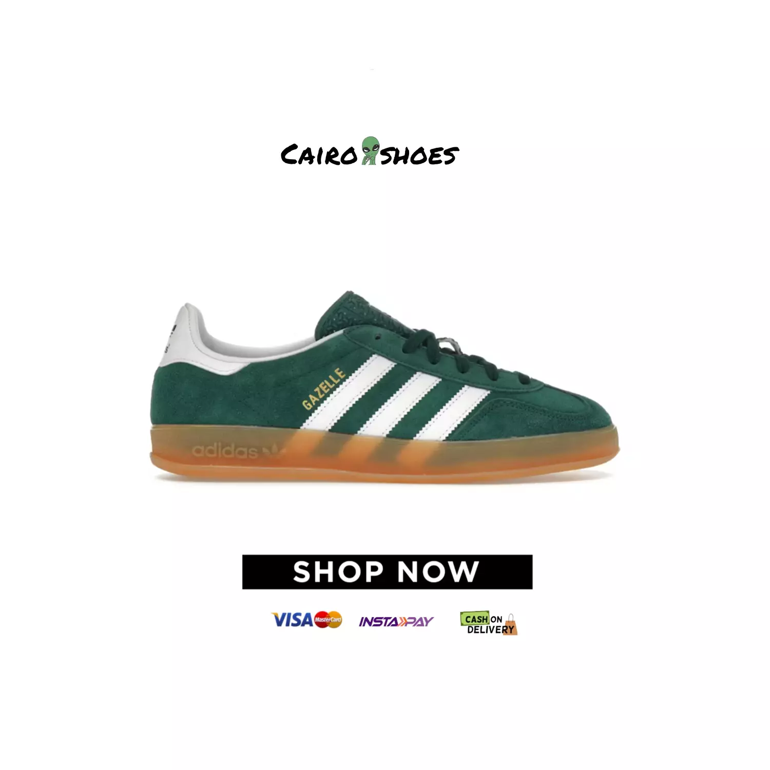 Adidas Gazelle Indoor - Collegiate Green Cloud White Gum  image