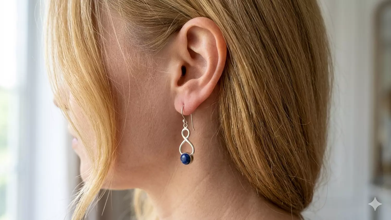 Lapis infinity drop earrings image