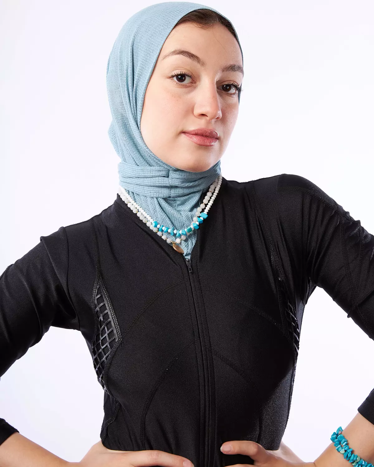 BABY BLUE BEACH HIJAB CAP image