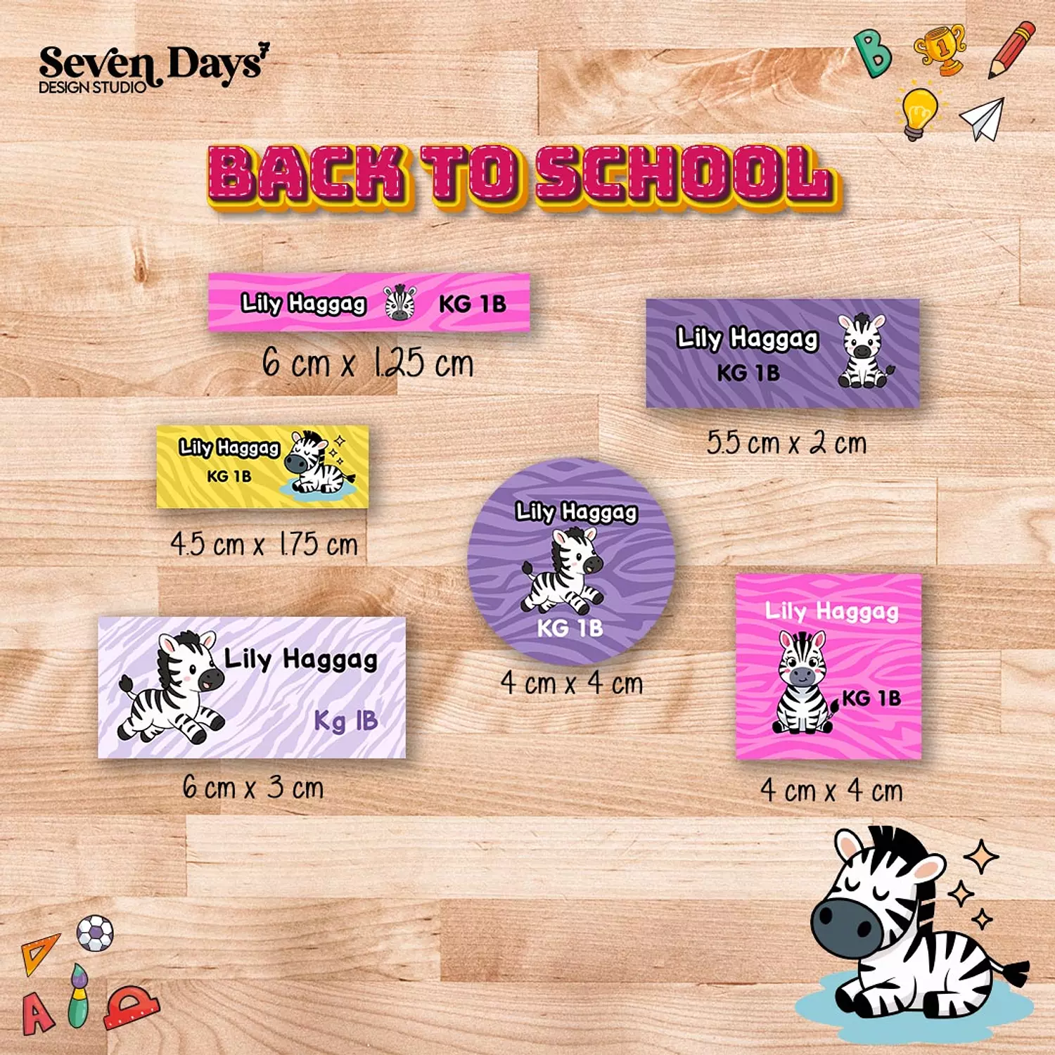 Zebra School Labels image