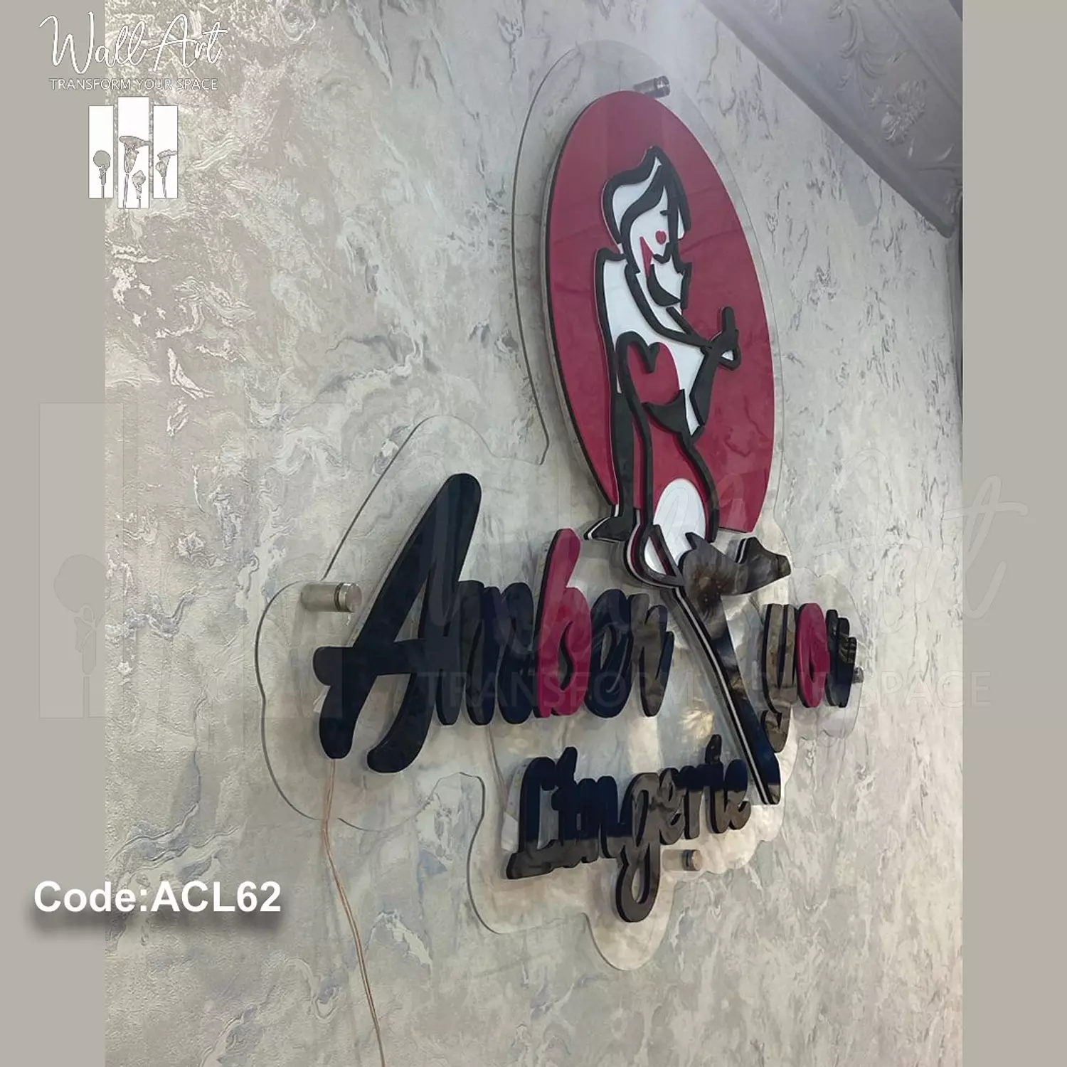 ACL62-Lighted Coloured Acrylic Sign  5