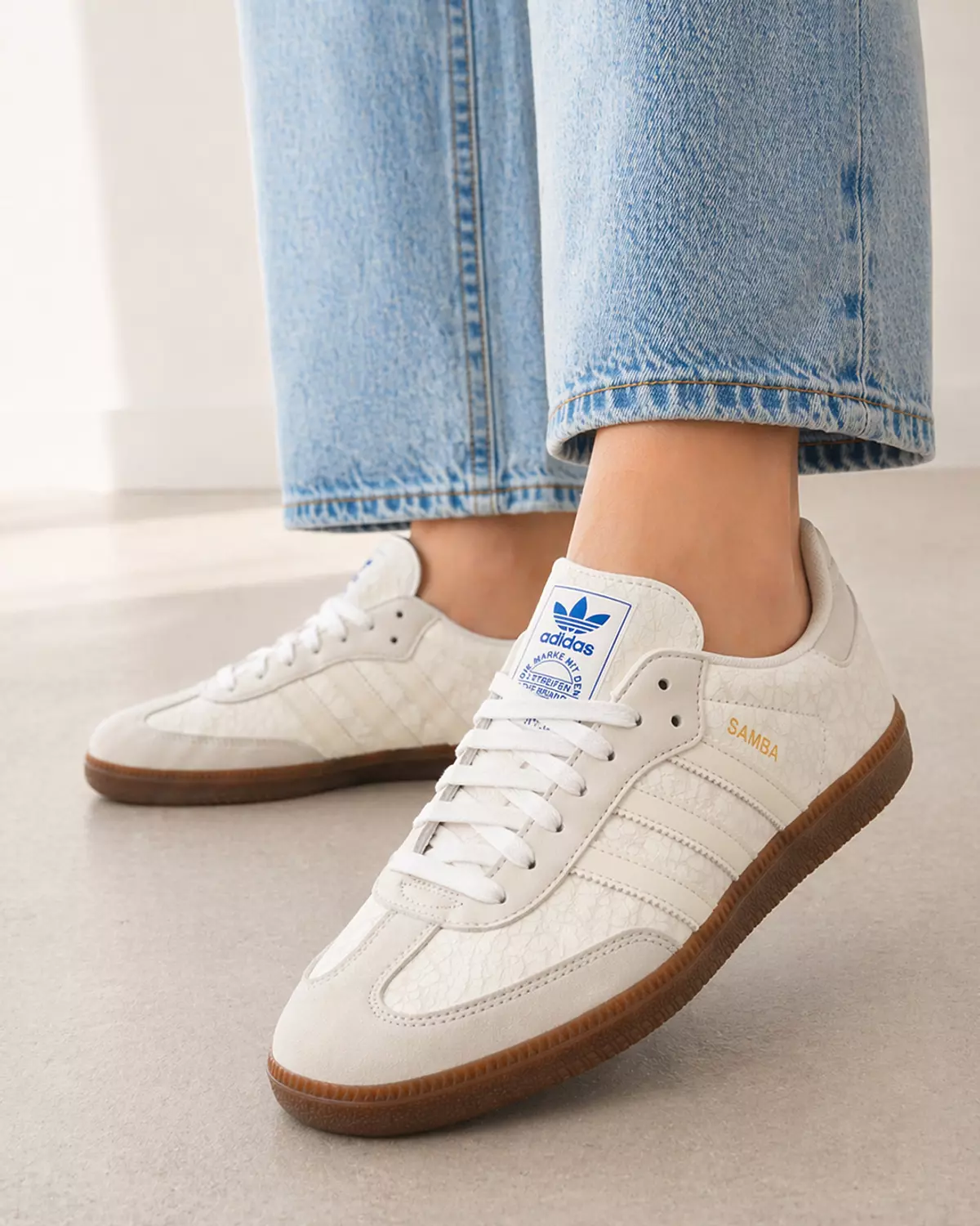 Women’s Samba Shoes – Gray & Marble white image