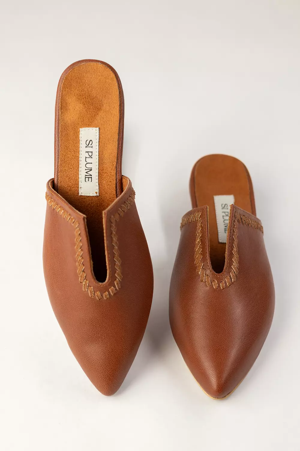 هي She – Ramadan Leather Mules (Havana) image