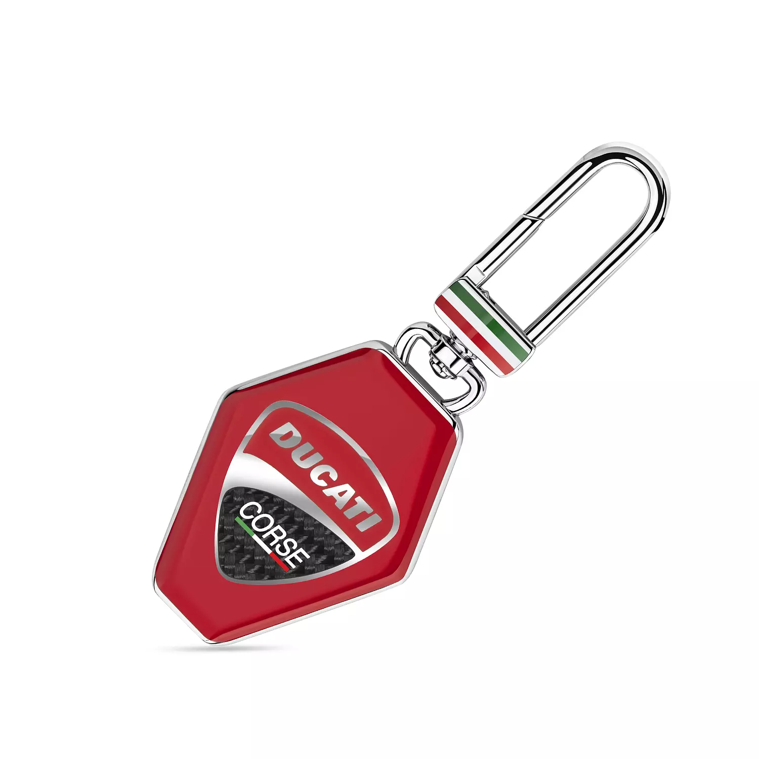 Ducati - DTAGK2138002 - STILE Stainles Steel+RED  ENAMEL KEYRING image