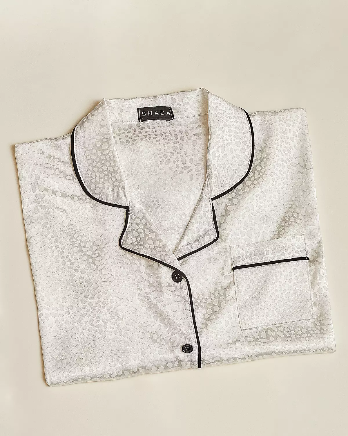 White Satin Buttoned PJ Set  hover image