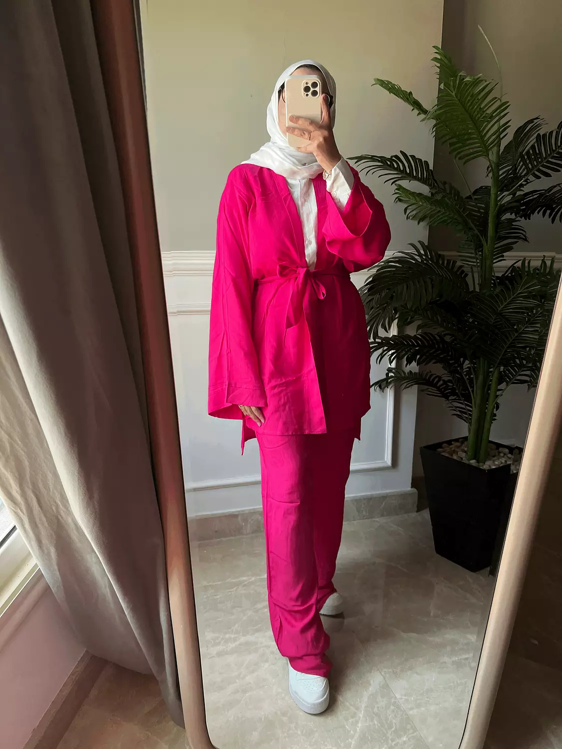 Linen set in Fuchsia 1