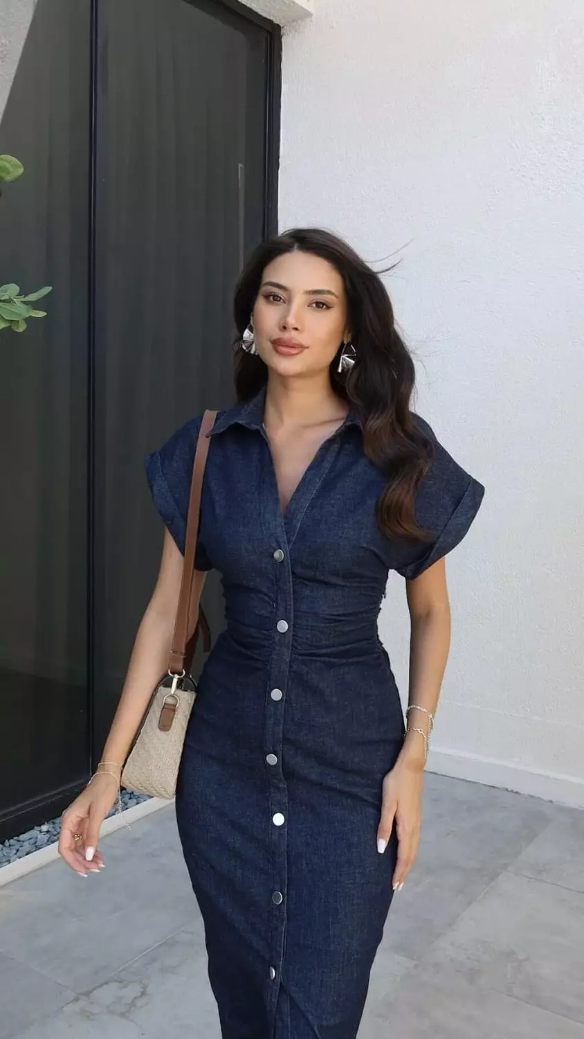 Denim Midi Dress 2
