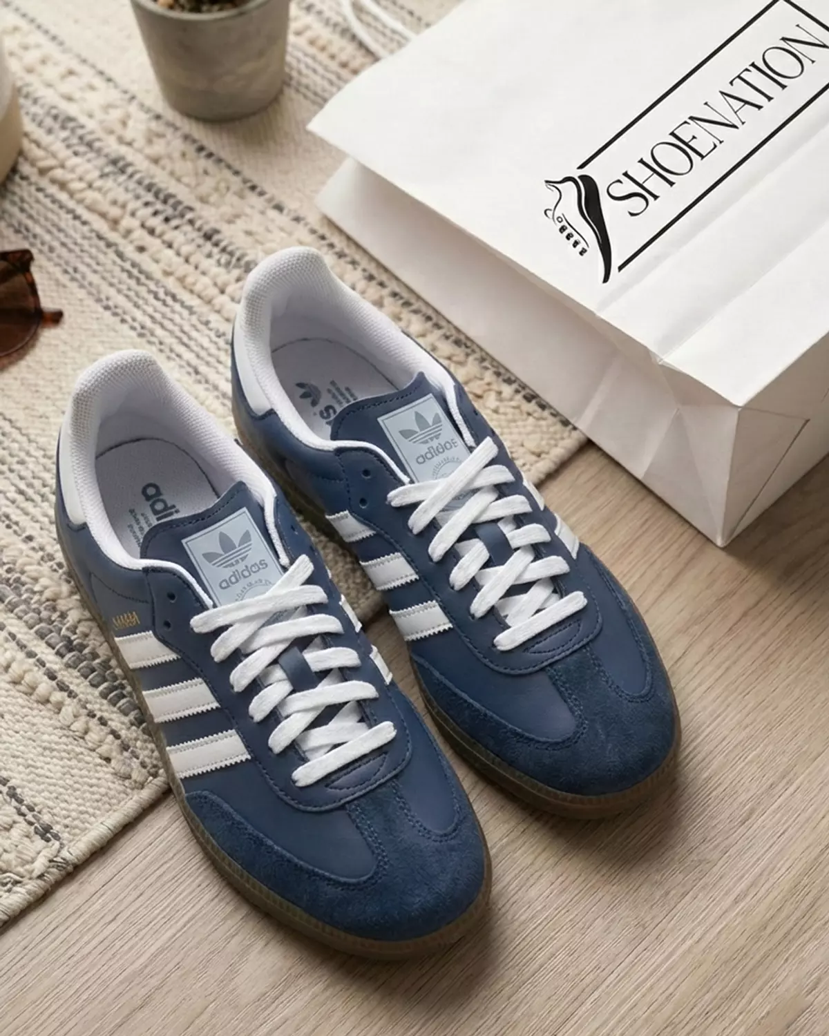 Adidas Samba Shoes For Fomen -Navy Blue White Gum 3