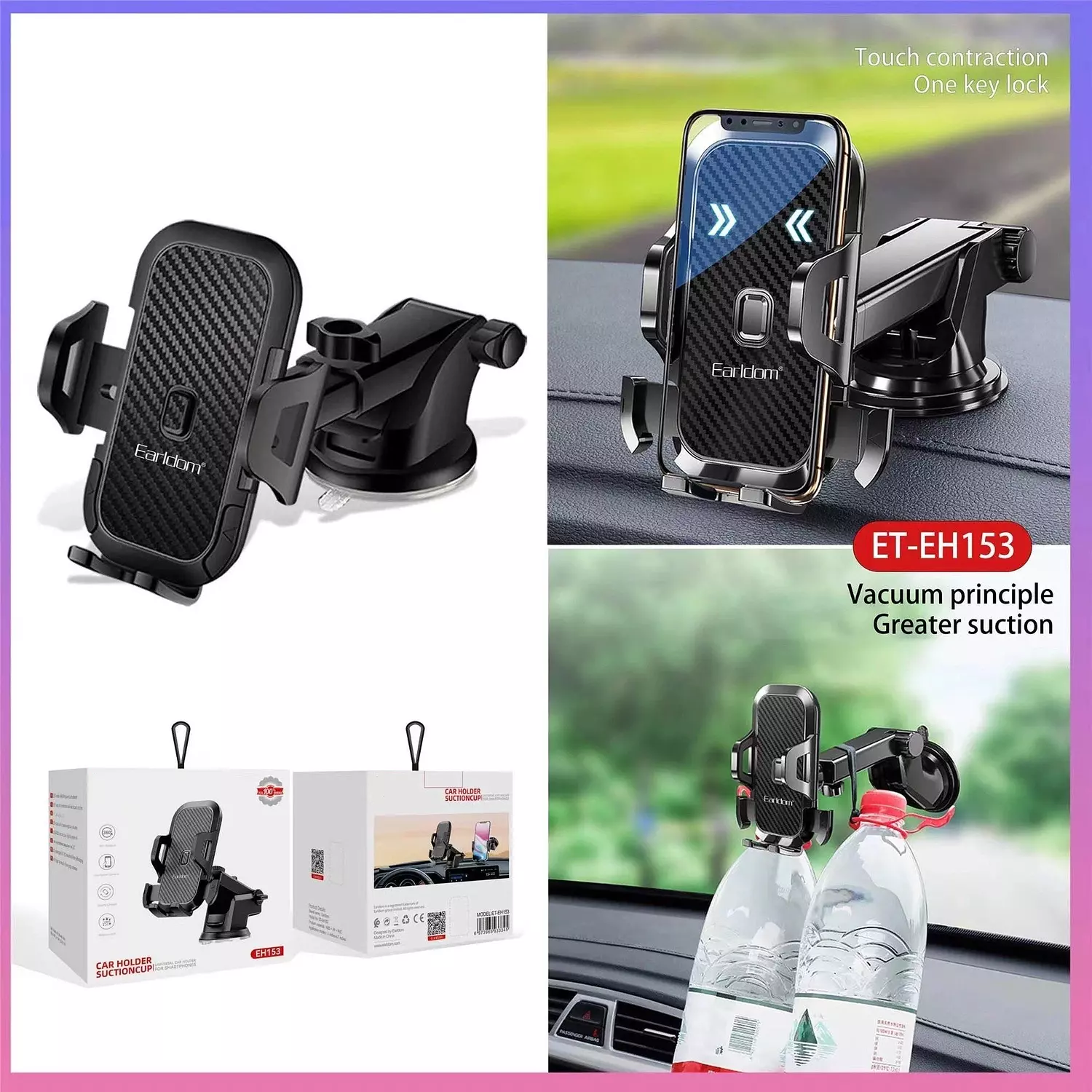 Gravity Car Phone Holder with 360-Degree Rotation - Earldom EH153 5