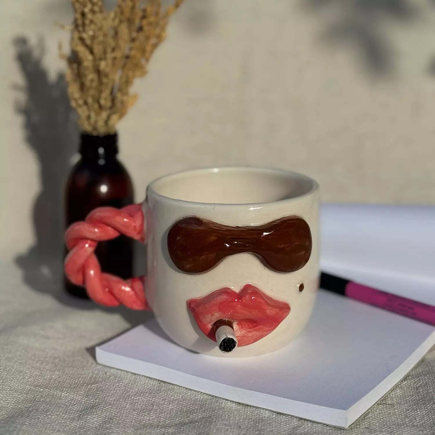 Brown X Fushia Cigarette Mug image