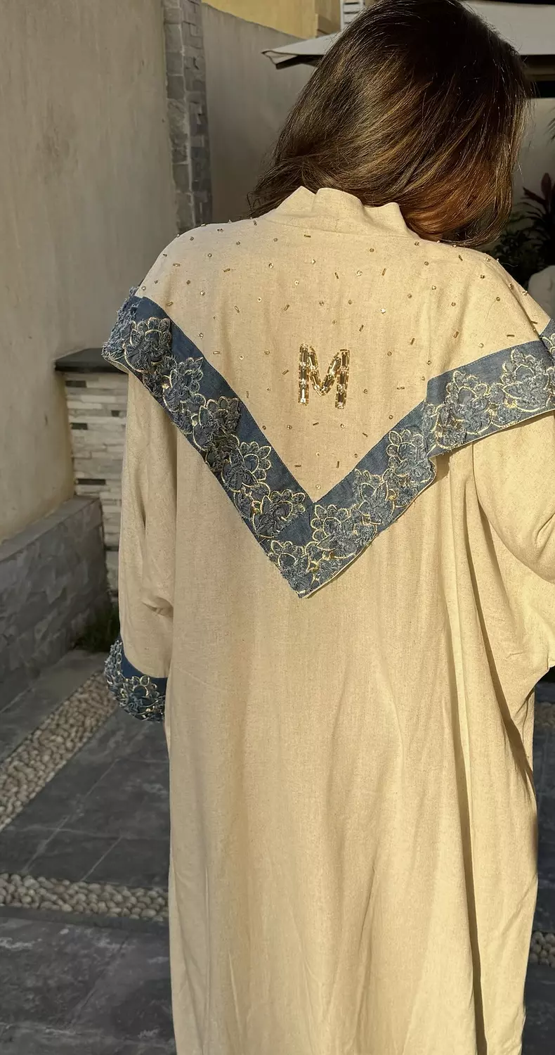 Initial Customized Kaftan (with denim trimmings) 1