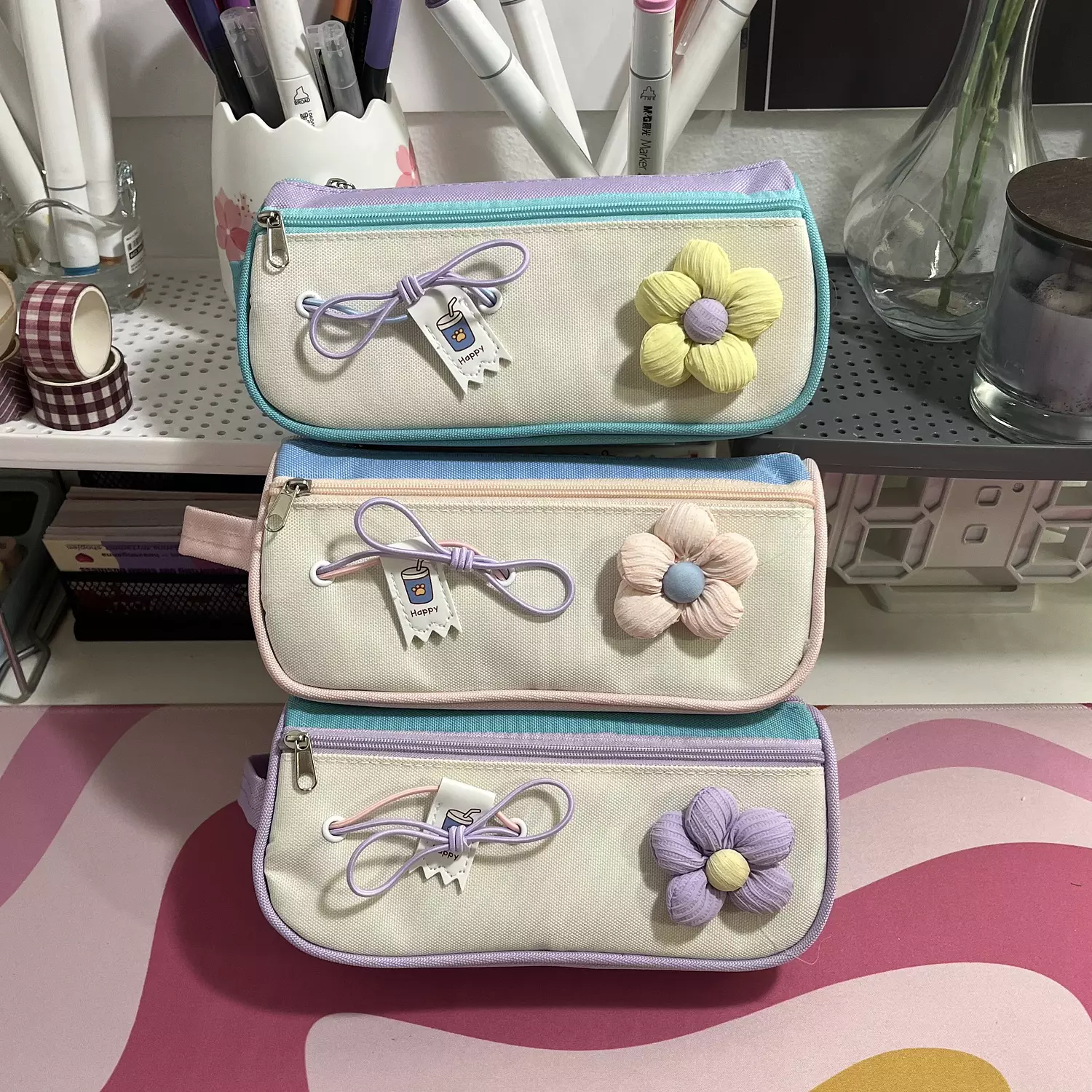 Flower pencil cases image