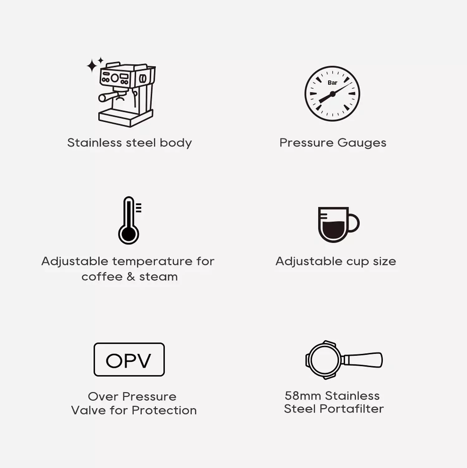 HiBREW 20Bar Semi Automatic Espresso Coffee MachineH10A 7