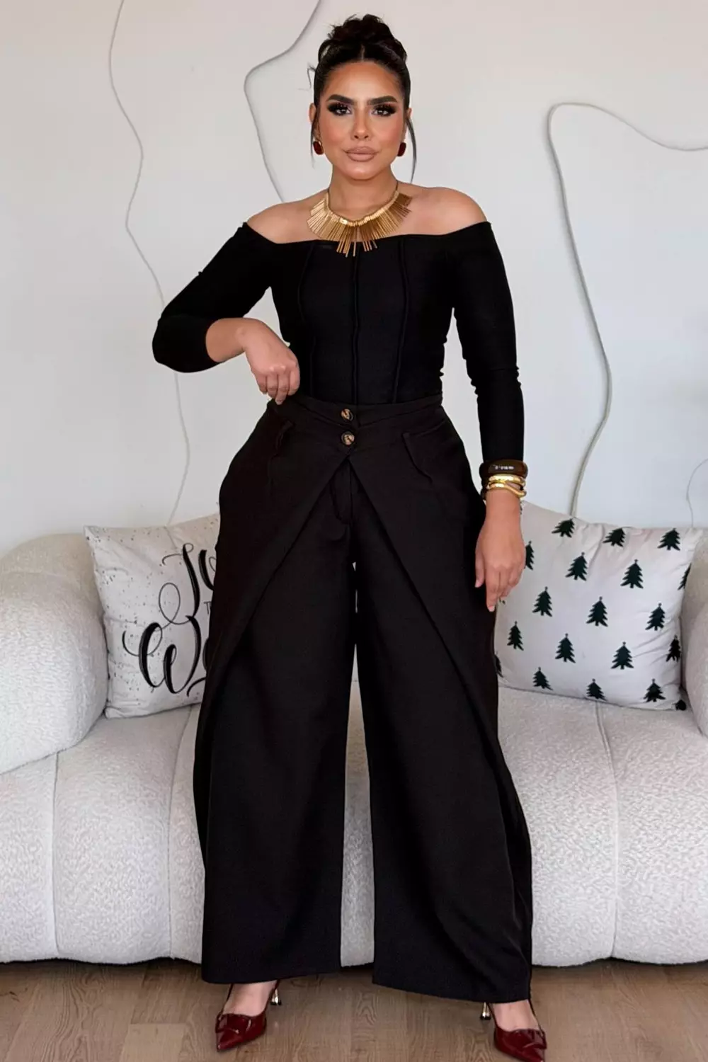 Origami Wrap Palazzo Pants 3