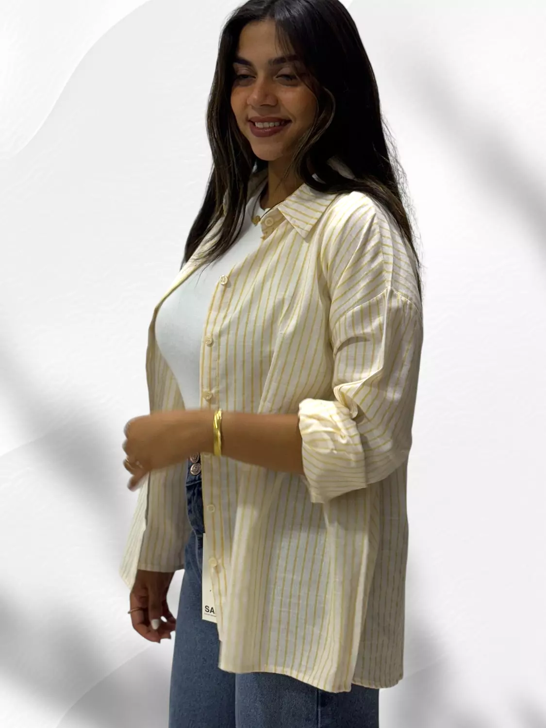 Striped Linen Shirt - Butter yellow 2