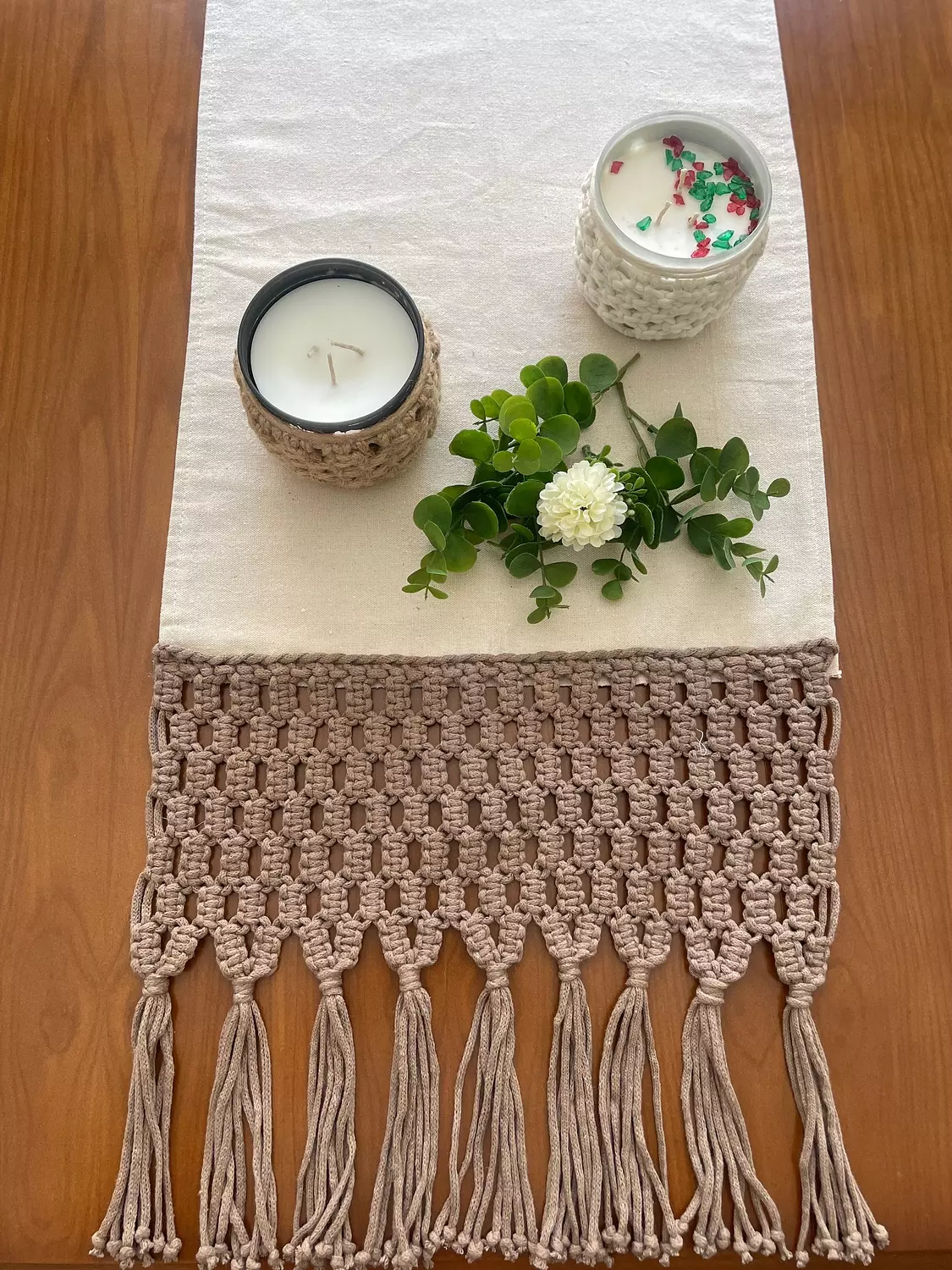 Cotton Macrame Bees Runner  3