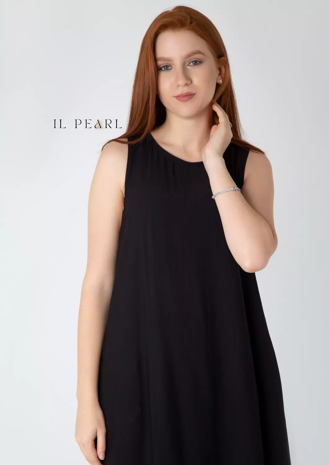 Basic Soft Linen Dress - Black hover image